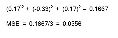 Picture showing the calculation of Mean Squared Error